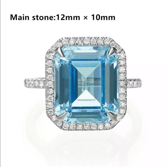 FREE SHIPPING *NEW 925 Silver Ring Aquamarine - Picture 2 of 9